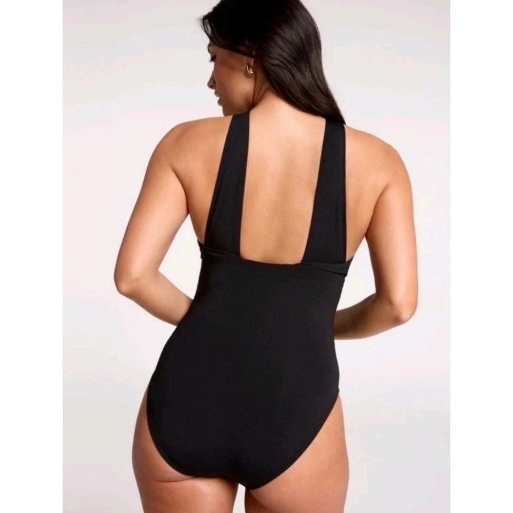 Calia Cutout Halter Black 1pc‎ Swimsuit Size 10 NWT